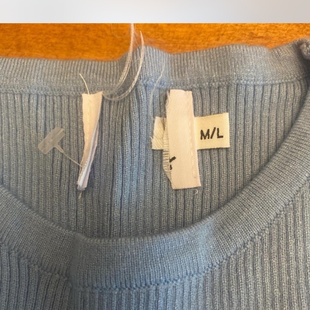 Princess Polly Light Blue Ribbed Sweater - Picture 6 of 7